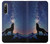 W3555 Wolf Howling Million Star Hülle Schutzhülle Taschen und Leder Flip für Sony Xperia 10 IV