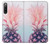 W3711 Pink Pineapple Hülle Schutzhülle Taschen und Leder Flip für Sony Xperia 10 IV