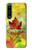 W2523 Canada Autumn Maple Leaf Hülle Schutzhülle Taschen und Leder Flip für Sony Xperia 1 IV