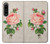 W3079 Vintage Pink Rose Hülle Schutzhülle Taschen und Leder Flip für Sony Xperia 1 IV