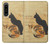 W3229 Vintage Cat Poster Hülle Schutzhülle Taschen und Leder Flip für Sony Xperia 1 IV