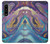 W3676 Colorful Abstract Marble Stone Hülle Schutzhülle Taschen und Leder Flip für Sony Xperia 1 IV