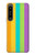W3678 Colorful Rainbow Vertical Hülle Schutzhülle Taschen und Leder Flip für Sony Xperia 1 IV