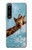 W3680 Cute Smile Giraffe Hülle Schutzhülle Taschen und Leder Flip für Sony Xperia 1 IV