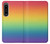 W3698 LGBT Gradient Pride Flag Hülle Schutzhülle Taschen und Leder Flip für Sony Xperia 1 IV