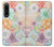 W3705 Pastel Floral Flower Hülle Schutzhülle Taschen und Leder Flip für Sony Xperia 1 IV