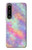 W3706 Pastel Rainbow Galaxy Pink Sky Hülle Schutzhülle Taschen und Leder Flip für Sony Xperia 1 IV