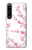 W3707 Pink Cherry Blossom Spring Flower Hülle Schutzhülle Taschen und Leder Flip für Sony Xperia 1 IV