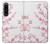 W3707 Pink Cherry Blossom Spring Flower Hülle Schutzhülle Taschen und Leder Flip für Sony Xperia 1 IV