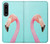 W3708 Pink Flamingo Hülle Schutzhülle Taschen und Leder Flip für Sony Xperia 1 IV