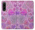 W3710 Pink Love Heart Hülle Schutzhülle Taschen und Leder Flip für Sony Xperia 1 IV