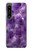 W3713 Purple Quartz Amethyst Graphic Printed Hülle Schutzhülle Taschen und Leder Flip für Sony Xperia 1 IV