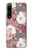 W3716 Rose Floral Pattern Hülle Schutzhülle Taschen und Leder Flip für Sony Xperia 1 IV