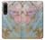 W3717 Rose Gold Blue Pastel Marble Graphic Printed Hülle Schutzhülle Taschen und Leder Flip für Sony Xperia 1 IV