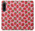 W3719 Strawberry Pattern Hülle Schutzhülle Taschen und Leder Flip für Sony Xperia 1 IV