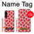 W3719 Strawberry Pattern Hülle Schutzhülle Taschen und Leder Flip für Sony Xperia 1 IV