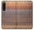 W3752 Zigzag Fabric Pattern Graphic Printed Hülle Schutzhülle Taschen und Leder Flip für Sony Xperia 1 IV