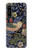 W3791 William Morris Strawberry Thief Fabric Hülle Schutzhülle Taschen und Leder Flip für Sony Xperia 1 IV