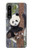 W3793 Cute Baby Panda Snow Painting Hülle Schutzhülle Taschen und Leder Flip für Sony Xperia 1 IV