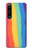 W3799 Cute Vertical Watercolor Rainbow Hülle Schutzhülle Taschen und Leder Flip für Sony Xperia 1 IV