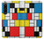 W3814 Piet Mondrian Line Art Composition Hülle Schutzhülle Taschen und Leder Flip für Sony Xperia 1 IV