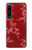 W3817 Red Floral Cherry blossom Pattern Hülle Schutzhülle Taschen und Leder Flip für Sony Xperia 1 IV