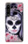 W3821 Sugar Skull Steam Punk Girl Gothic Hülle Schutzhülle Taschen und Leder Flip für Sony Xperia 1 IV