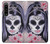 W3821 Sugar Skull Steam Punk Girl Gothic Hülle Schutzhülle Taschen und Leder Flip für Sony Xperia 1 IV