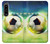 W3844 Glowing Football Soccer Ball Hülle Schutzhülle Taschen und Leder Flip für Sony Xperia 1 IV
