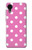 W2358 Pink Polka Dots Hülle Schutzhülle Taschen und Leder Flip für Samsung Galaxy A03 Core