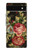 W3013 Vintage Antique Roses Hülle Schutzhülle Taschen und Leder Flip für Google Pixel 6a