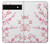 W3707 Pink Cherry Blossom Spring Flower Hülle Schutzhülle Taschen und Leder Flip für Google Pixel 6a