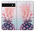 W3711 Pink Pineapple Hülle Schutzhülle Taschen und Leder Flip für Google Pixel 6a