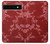 W3817 Red Floral Cherry blossom Pattern Hülle Schutzhülle Taschen und Leder Flip für Google Pixel 6a