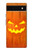W3828 Pumpkin Halloween Hülle Schutzhülle Taschen und Leder Flip für Google Pixel 6a