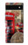 W3856 Vintage London British Hülle Schutzhülle Taschen und Leder Flip für Google Pixel 6a