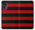 W2638 Black and Red Striped Hülle Schutzhülle Taschen und Leder Flip für Motorola Moto G (2022)