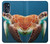 W3497 Green Sea Turtle Hülle Schutzhülle Taschen und Leder Flip für Motorola Moto G (2022)