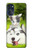 W3795 Kitten Cat Playful Siberian Husky Dog Paint Hülle Schutzhülle Taschen und Leder Flip für Motorola Moto G (2022)