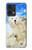 W3794 Arctic Polar Bear and Seal Paint Hülle Schutzhülle Taschen und Leder Flip für OnePlus Nord CE 2 Lite 5G