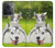 W3795 Kitten Cat Playful Siberian Husky Dog Paint Hülle Schutzhülle Taschen und Leder Flip für OnePlus 10R