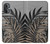 W3692 Gray Black Palm Leaves Hülle Schutzhülle Taschen und Leder Flip für OnePlus Nord N20 5G