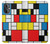 W3814 Piet Mondrian Line Art Composition Hülle Schutzhülle Taschen und Leder Flip für OnePlus Nord N20 5G