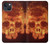 W3881 Fire Skull Hülle Schutzhülle Taschen und Leder Flip für iPhone 13