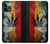 W3890 Reggae Rasta Flag Smoke Hülle Schutzhülle Taschen und Leder Flip für iPhone 13 Pro