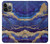 W3906 Navy Blue Purple Marble Hülle Schutzhülle Taschen und Leder Flip für iPhone 13 Pro
