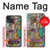 W3879 Retro Music Doodle Hülle Schutzhülle Taschen und Leder Flip für iPhone 13 mini