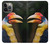 W3876 Colorful Hornbill Hülle Schutzhülle Taschen und Leder Flip für iPhone 13 Pro Max