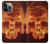 W3881 Fire Skull Hülle Schutzhülle Taschen und Leder Flip für iPhone 13 Pro Max