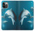 W3878 Dolphin Hülle Schutzhülle Taschen und Leder Flip für iPhone 12, iPhone 12 Pro